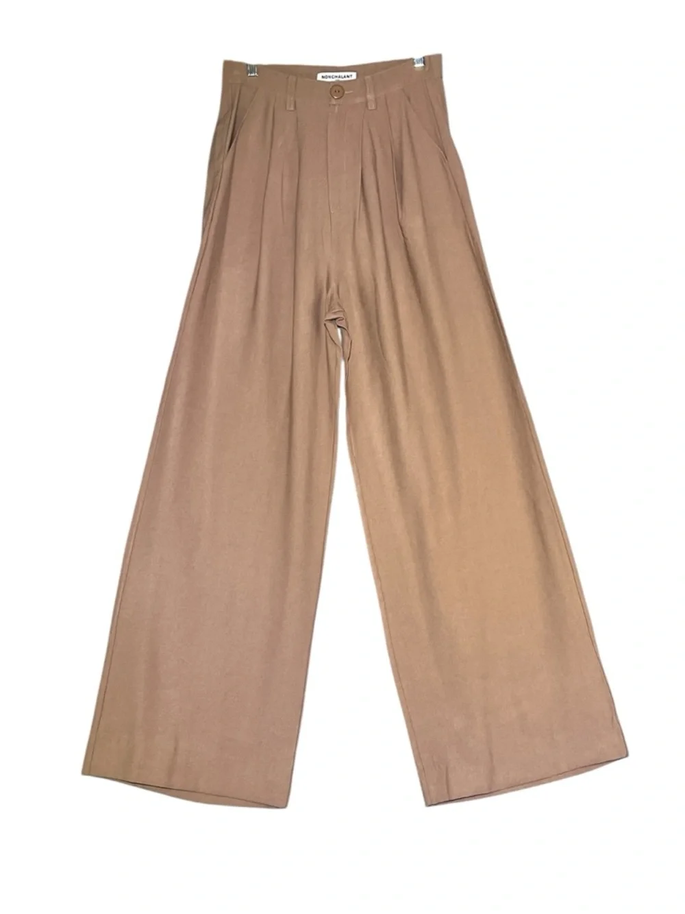 NONCHALANT Fabi Pant Wide Leg High Waist Camel Women’s Medium NEW - Picture 2 of 15